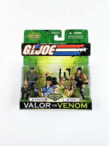 Gi Joe Valor Vs Venom Gung Ho Grunt Night Force Action Figures 2004 New Vtg