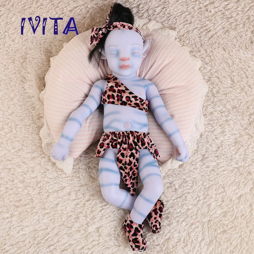 IVITA 20'' Closed Eyes Reborn Baby Newborn Rooting Hair Avatar Boy Dolls  2900g