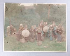 Antique Photo JAPAN TEA PICKERS Children Kazuma OGAWA 1897 Albumi