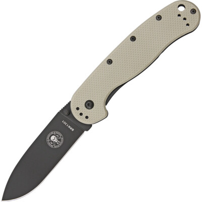ESEE Avispa Einhandmesser mit schwarzer Klinge und tanfarbenem GFN-Griff