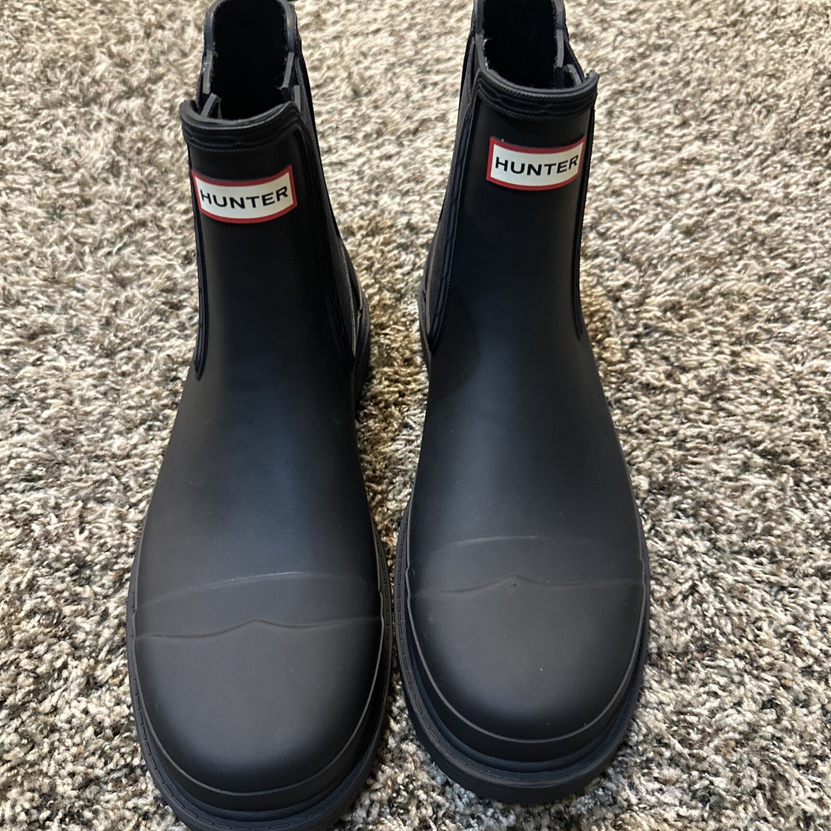 Hunter Womens Commando Black Ankle Chelsea Boots Shoes Size 10 | eBay