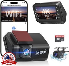 C mara De Salpicadero Dual Con WiFi 4K 1080P Y Aplicaci n, Frontal Y Trasera NEW