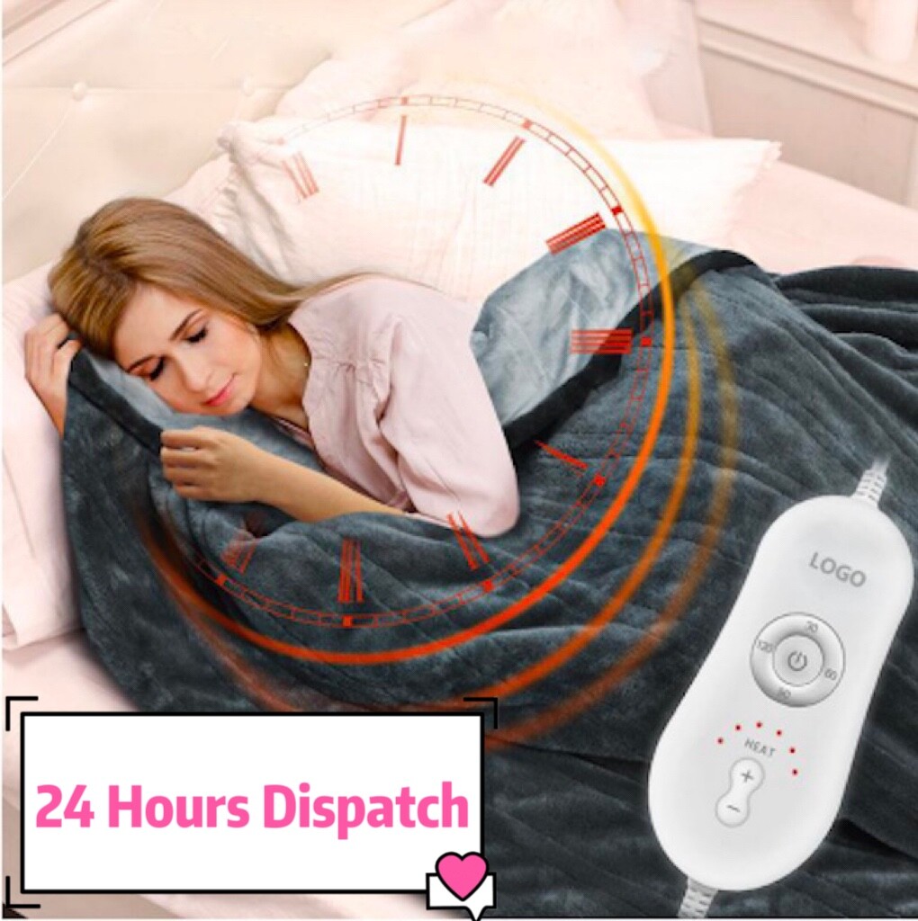 Electric washable Heated Blanket Throw-Faux Fur Sherpa Heating double 50" x 62"