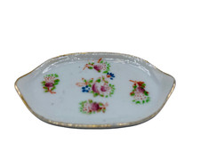 Vintage Porcelain tray Dollhouse Miniature PICO Made In Occupied Japan Floral