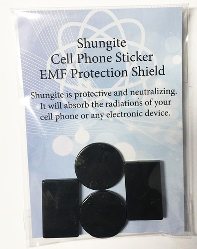 SHUNGITE EMF Cell Phone Stickers - EMF absorber protection shields - Afbeelding 1 van 1