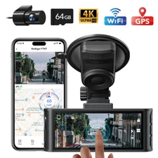 REDTIGER F7N Touch Screen 3.18 Inch,4K Dash Cam Front and Rear, ,Free 64GB Card
