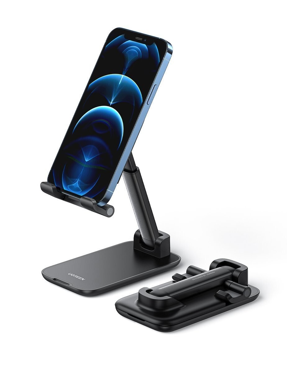 UGREEN LP373 Foldable Adjustable Phone Stand (Black) iPhone