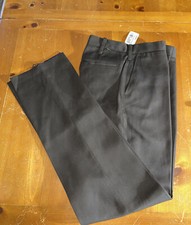NOS Vintage 1970s Riverside Masterbilt Perma-neat Brown Work Pants Poly Rayon 28