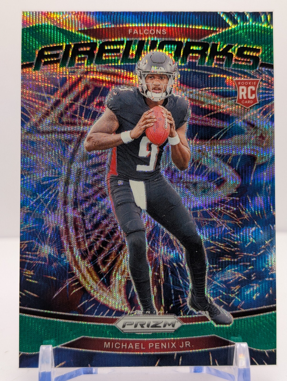 2024 Panini Prizm - Michael Penix Jr. (RC) Fireworks Green Wave Prizm