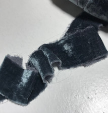 Hand Dyed Gunmetal Silk Velvet Ribbon  4 Widths to choose from 