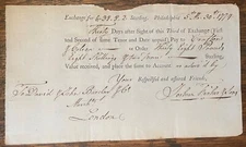 1774 PHILADELPHIA PA MANUSCRIPT FINANCE TRADE DAVID BARCLAY FISHER  EXCHANGE