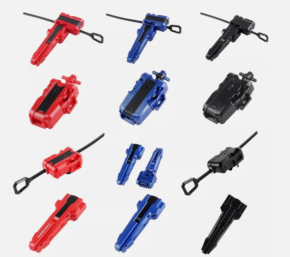 Bey Spinning Top Launcher & Grip- X Series BX-18 Black Blue Red String Rope UK