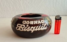 joli cendrier publicitaire ancien COGNAC BISQUIT céramique Ricard  parfait état
