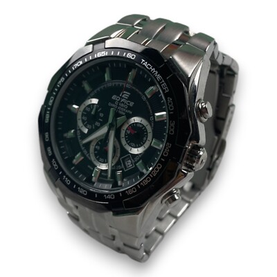 Casio Edifice Chronograph Uhr   Edelstahl Herrenarmbanduhr 100M Wasserdicht