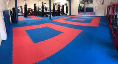 20mm JIGSAW MATS Premium HD Martial Arts 1m2 Red/Blue Karate TKD