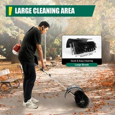 52cc Gas Power Hand Held Sweeper Broom Driveway Turf Artificial Grass Snow Clean