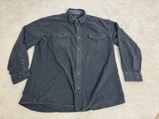 Grizzly Mountain Shirt Mens XXL Gray Flannel Button Up Outdoors Heavy