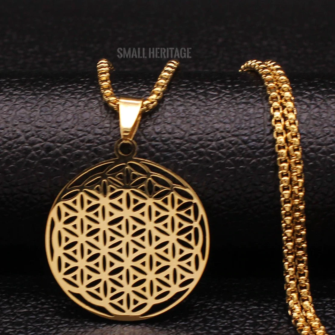 Flower of Life Stainless Steel Necklace Silver Gold Color Pendant