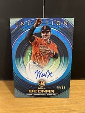 1-2022 Bowman Inception Blue Foil Auto Will Bednar Giants #/99 #PA-WBR SP RC