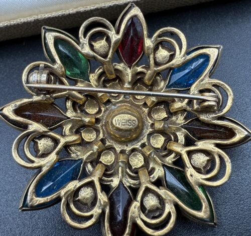 Vintage Albert Weiss PRÄSENTATIONSBOX & STRASS ANSTECKNADEL CLIP OHRRINGE Siehe Beschreibung C1038 - Bild 4 von 7