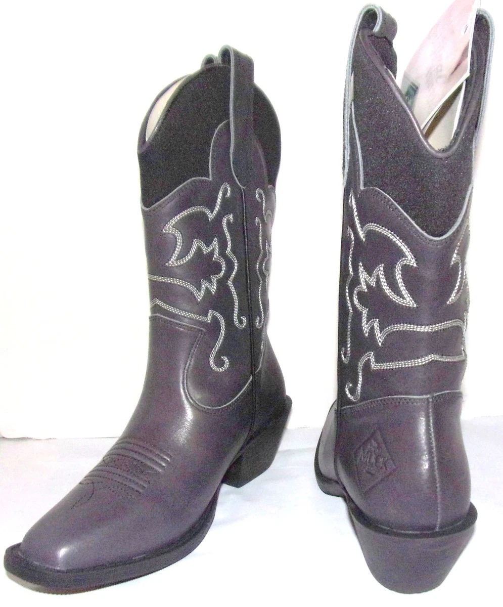 NWB MUCK BOOT CO LADIES WST 100 WESTERN GRAY LEATHER COWBOY BOOTS 5 M EU 36