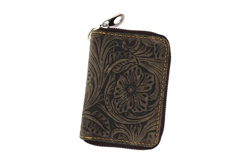 West Star Genuine Leather Chain Credit Card Holder Coin Container - Picture 59 of 61