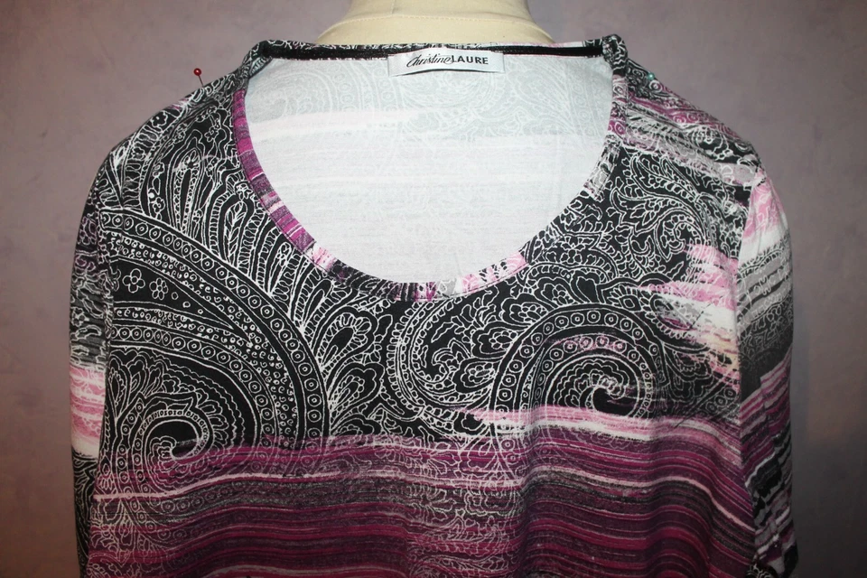 HAUT TEE SHIRT FEMME °°° CHRISTINE LAURE °°° TAILLE 4 . PARFAIT ETAT - Photo 2/4