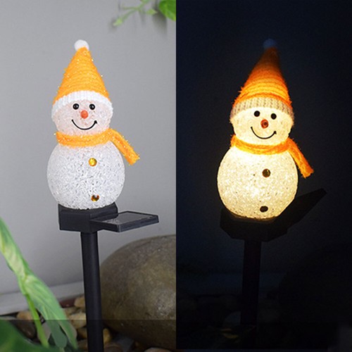 Solar Christmas Snowman Ground Inserted Garden Decoration H6N0 - Picture 4 of 11