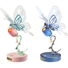 ROKR 3D Puzzle Butterfly & Rose Model Building Night Light Mechanical Model Kit