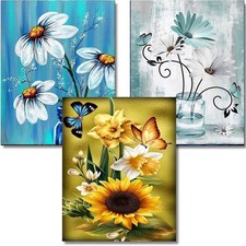Diamond Painting Kits for Adults,3 Pack Flower Diamond Art for Beginners, Diamo