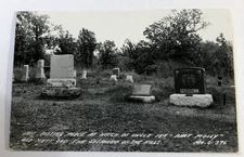 1963 Cemetery Notch Missouri Photo Postcard Uncle Ike Aunt Molly Grave Yard