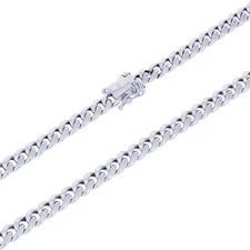 10K White Gold Mens 5.5mm Miami Cuban Link Chain Italian Necklace Box Clasp 22"