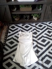 White Satin Lingerie Short Night Gown Sleeping Slip Sz M Lingerie