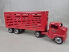 1950's Vintage TONKA LIVESTOCK #500 Tin Toy Tractor Truck Trailer ORIG PAINT VG+