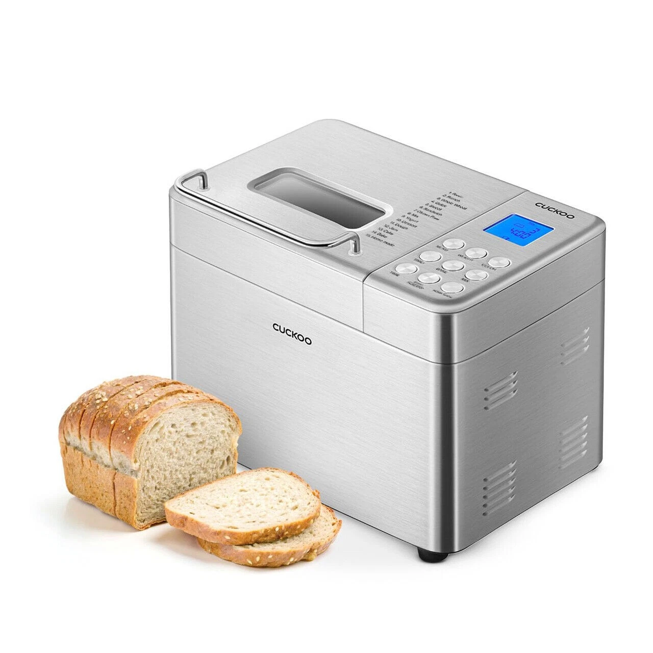 CUCKOO Bread Maker Machine with 15 Menu Options + 3 Crust Colors, 2 lbs Bread Ma