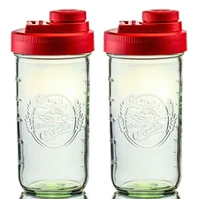 Brewing America Mason Jar Drinking Cup Pint and Half Drinking Lid and Azure 2...