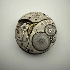 Elgin Pocket Watch Movement Size 0s Grade 320 Model 2 Hunter 7j - For Parts