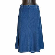 VINTAGE 80S 90S COTTON TRADERS STRETCH DENIM MAXI SKIRT BOHO WESTERN SIZE 10