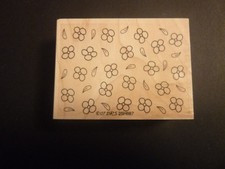 Flower and Leaf Background - Rubber Stamp - Wood Mounted - Used