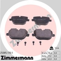Hinterachse Zimmermann 25085.170.1 Bremsbelagsatz, Scheibenbremse FüR Land Rover