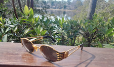 Fendi Sunglasses FS142 Gold/Ebony Frame Open Temples PRISTINE