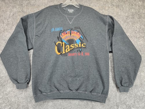 Vintage 2004 Coulee Region Hurricanes Hockey Classic Sweatshirt Gray Jerzees M