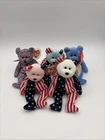 Ty Beanie Babies Bears With Tags Vintage Retro Patriotic Flag 5 Lot 2