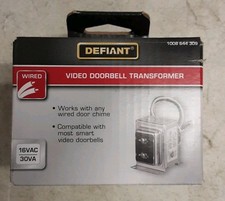Defiant Wired 16VAC/30VA Doorbell Transformer, Compatible w/Most Video Doorbells