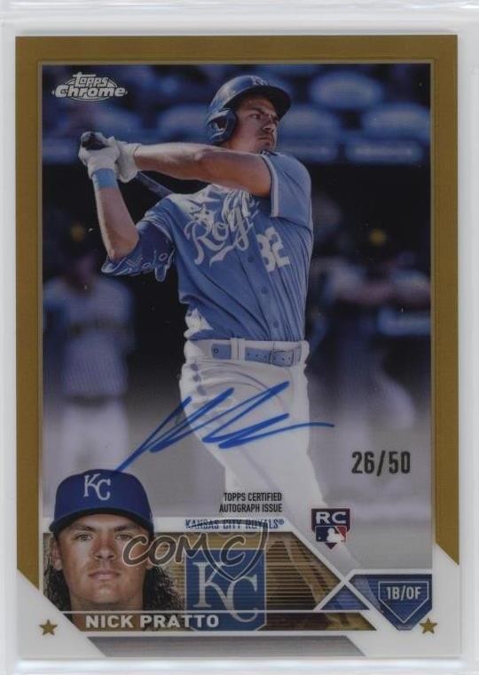 2023 Topps Chrome Rookie Auto Gold Refractor 26/50 Nick Pratto #RA-NPR Auto qf8