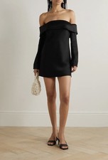 Reformation Black Satin ‘Maves’ Mini Dress Size Medium 
