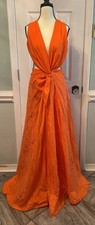 $3,690 NWOT Ralph Lauren Purple Label Orange Hailie Silk Taffeta Evening Dress 8