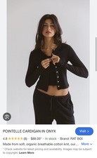 Ratboi Pointelle Cotton Cardigan In Black Size Medium