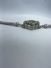 Sarda Green Opal Sterling Silver Frangipani Bracelet