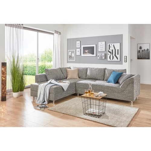 Ecksofa - grau - Bonell-Federkern - Webstoff Sofa Wohnlandschaft Couch - Bild 4 von 10